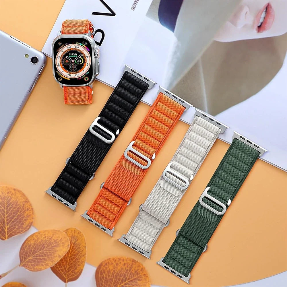 Alpine Style Nylon Apple Watch Loop with Metal Hook