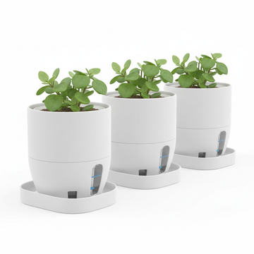 Self-Watering Plant Pots – Set of 3 Modern Indoor Planters