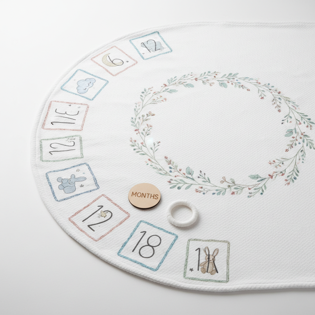 Baby Milestone Blanket – Monthly Photo Prop (0-12 Months)