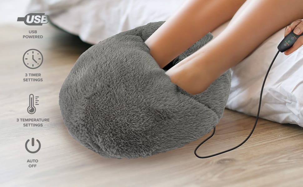 USB Heated Feet Warmer Slippers